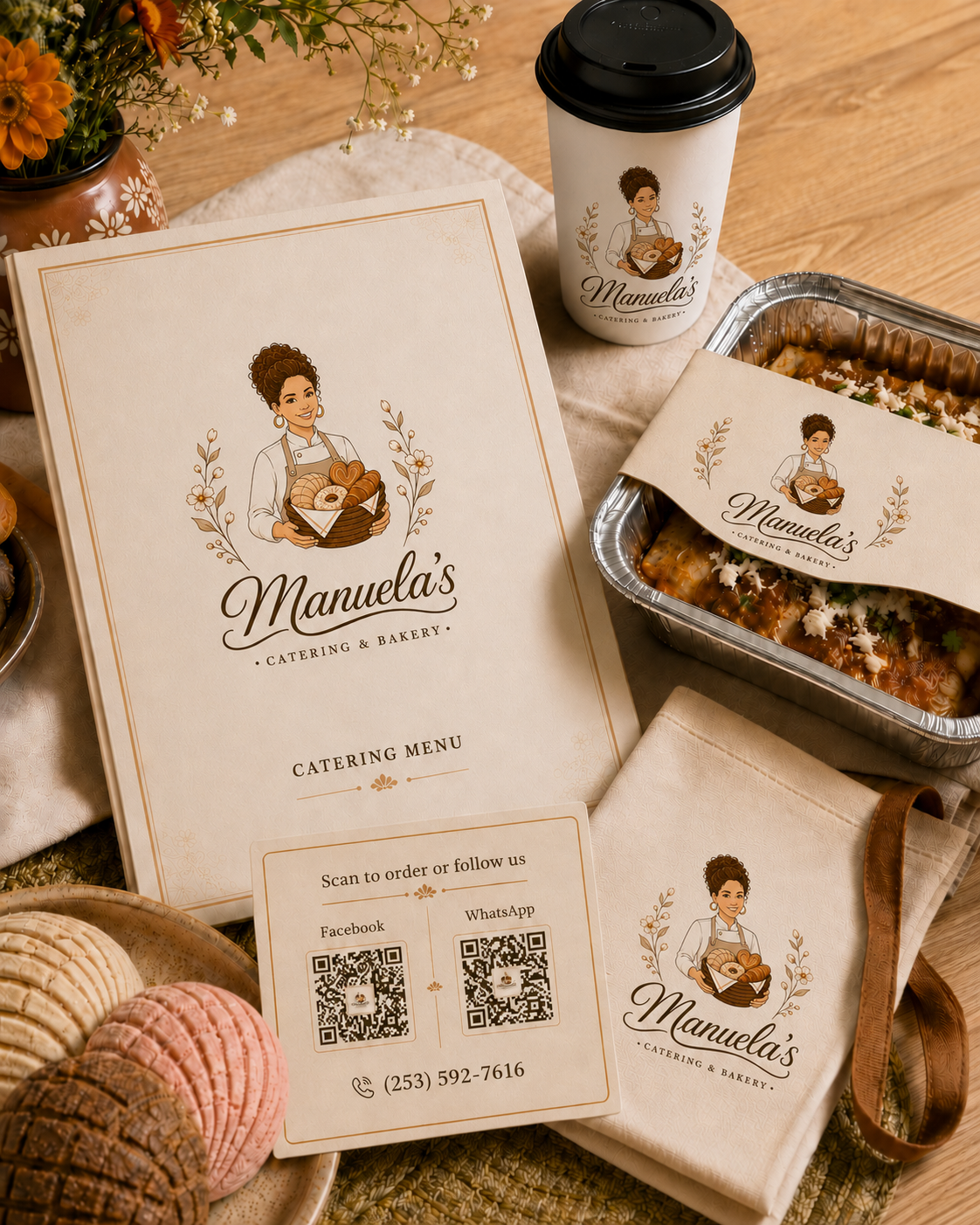 Mockup final de catering menu y productos