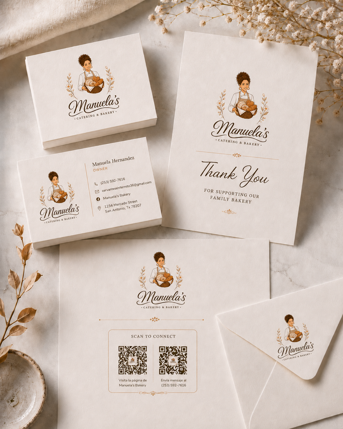 Mockup final de papeleria y tarjetas